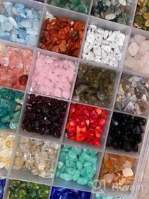 img 7 attached to Colle 15 Colors 700Pcs Natural Crystal Beads for Jewelry Making Supplies, Healing Gemstones Waist Bracelets Necklace Kit with Irregular Chips Stone in a Box Set