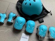 img 1 attached to Protective Gear Set For Kids: Toddler Helmet And Knee Elbow Pads With Wrist Guards - Ideal For Skateboard, Cycling, Skating, Scooter, Roller Skates - 2-8 Years review by Tony Beale