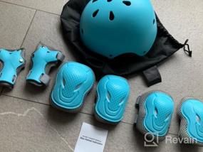 img 7 attached to Protective Gear Set For Kids: Toddler Helmet And Knee Elbow Pads With Wrist Guards - Ideal For Skateboard, Cycling, Skating, Scooter, Roller Skates - 2-8 Years