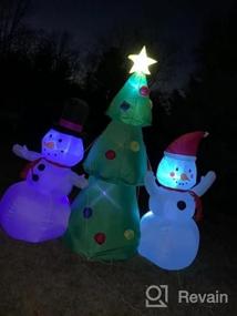img 5 attached to 8-футовая рождественская надувная елка с украшением в виде снеговика - меняющие цвет огни, открытый рождественский декор для двора, лужайки, сада от SEASONJOY