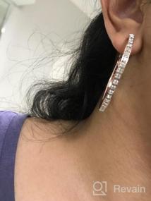 img 8 attached to Hypoallergenic Big Hoop Earrings For Women - 3-4 Pairs Of CZ Stones In 18K Gold, Rose Gold, And Black Plating