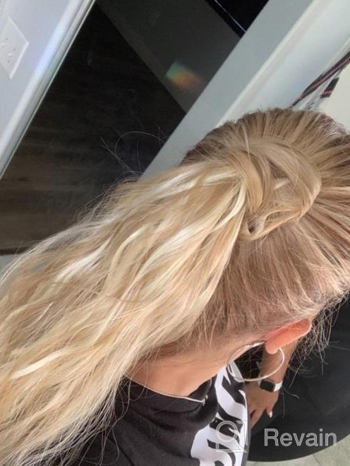 img 1 attached to Get A Glamorous Look With SARLA Dirty Blonde Synthetic Ponytail Hair Extension - 22 Inch Heat Resistant Wavy Hairpiece For White Women review by Zachary Jackson