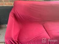 img 1 attached to Protect Your Furniture In Style With NAISI L-Shaped Sectional Couch Cover And Pillowcases Set In Burgundy review by Michelle Wilson