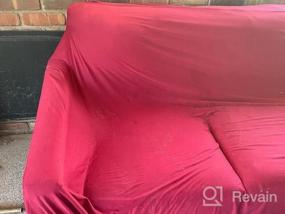 img 5 attached to Protect Your Furniture In Style With NAISI L-Shaped Sectional Couch Cover And Pillowcases Set In Burgundy