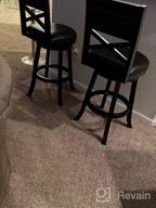 img 1 attached to 30” Bar Height Weathered Grey Finish Meeker X Back Fabric Swivel Stool With Black Leather Seat - DTY Indoor Living review by Stephen Good