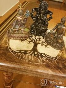 img 6 attached to OM Meditation Table: Hand-Carved Mango Wood Puja Shrine For Prayer And Reflection By DharmaObjects