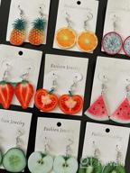 img 1 attached to Fruit-Inspired VEINTI+1 Trendy Statement Acrylic Earrings: Creative, Funny & Lifelike Jewelry for Women/Girls review by Jessica Lange