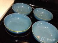 img 1 attached to Set Of 4 Vintage Bohemian Style Soup Bowls, Salad And Pasta Serving Bowl, 35Oz Capacity, Dishwasher And Microwave Safe review by Rachel Wilder