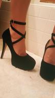 img 1 attached to Black High Heel Platform Pumps With Strap For Women - Size 46 (US 12) By OCHENTA review by Jessica Chada