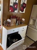 img 1 attached to 🗑️ ECLife Tilt Out Kitchen Trash Cabinet Free Standing Recycling Cabinet Trash Can Holder with Drawer and Removable Bamboo Cutting Board - Black review by Robert Olguin