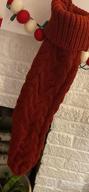 img 1 attached to Set Of 3 Large Cable Knit Christmas Stockings With Name Tags - Classic Burgundy Red, Ivory White, And Green Chunky Hand Stockings - 18 Inches review by Justin Cranford