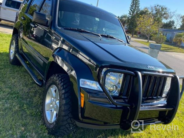 img 1 attached to MaxMate Premium Compatible With 2008-2011 Jeep Liberty Grille Saver Bumper Brush Guard Black WBJ709B review by Christopher Yap