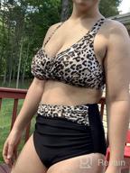 img 1 attached to Smismivo Women's Tummy Control Two Piece Swimsuit: 👙 High Waisted Ruched Bathing Suit with Vintage Bikini Top review by Michael Miles