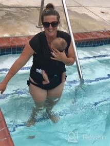 img 7 attached to Vlokup Baby Wrap Sling Carrier для новорожденных, младенцев, малышей - дышащая легкая эластичная сетка для воды слинг идеальный летний бассейн пляж плавательный душ подарок серый.