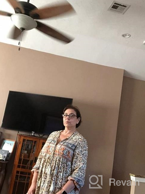 img 1 attached to Women'S Long Sleeve Floral Print Retro V Neck Tassel Bohemian Midi Dress By R.Vivimos review by Brandon Garrett