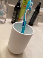 img 1 attached to UVIVIU Plastic Tumbler Cup & Toothbrush Holder Set - 350Ml, Light Green For Stylish Bathroom Décor review by Christopher Shavers