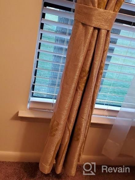 img 1 attached to Melodieux Wheat Embroidery Linen Textured Curtain For Living Room Bedroom, Rustic Farmhouse Style Flax Drape Grommet, Navy/Blue, 52 By 84 Inch (1 Panel) review by Paul Gravely