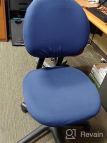 img 7 attached to Съемные универсальные чехлы на стулья премиум-класса - WOMACO Чехол для офисного стула и компьютера (1 шт., черный)