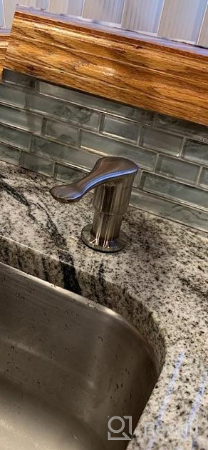 img 1 attached to Stylish And Durable Kitchen Sink Soap Dispenser With Black Solid Brass Pump Head And Refillable Bottle review by Jay Huang