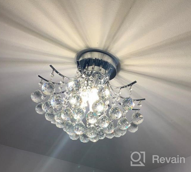 img 1 attached to Saint Mossi Chandelier Modern K9 Crystal Chandelier Light, Flush Mount Light Ceiling Chandelier Light Fixture For Dining Room Bathroom Bedroom Livingroom, 3-Light review by Fred Whitehead