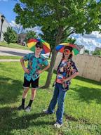img 1 attached to Umbrella Hat - Colorful Party Hats - 20 Inch, Hands Free, Funny Rainbow Colorful Beach Party Hats review by Omar Thorndike