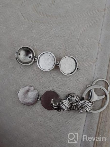 img 1 attached to WUSUANEDangel Wings Keychain: Expandable Photo Locket Jewelry Souvenir, Perfect Memorial Gift review by Coby Hall