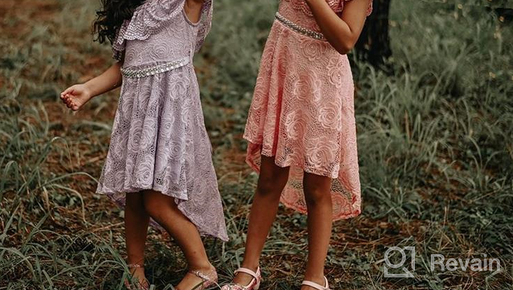 img 1 attached to Stylish Summer Attire: Shoulder Floral Rhinestone Flower Dresses for Girls review by Alicia Hintze