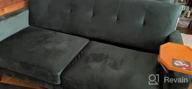 img 1 attached to Stylish And Space-Saving Emerald Green Velvet Loveseat Sofa With Tufted Design And Sturdy Wood Legs review by Chad Cross