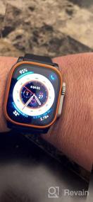 img 6 attached to Защитная пленка для экрана Apple Watch Ultra 49 мм, пленка из закаленного стекла [кромка из алюминиевого сплава] Водостойкая защитная пленка HD для защиты от царапин, не содержащая пузырьков, для аксессуаров Iwatch Ultra - совместимость с YMHML (титан)