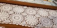 img 1 attached to Beige 60-Inch Round Lace Tablecloth Crochet Floral Table Cover Handmade Cloth review by Misty Caldwell