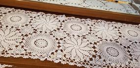 img 5 attached to Beige 60-Inch Round Lace Tablecloth Crochet Floral Table Cover Handmade Cloth