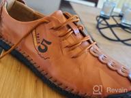 картинка 1 прикреплена к отзыву Stylish Light Brown Men's Shoes with Non-Slip Loafers and Fashionable Stitching от Nate Mims