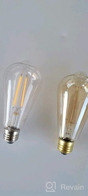 img 1 attached to 6-Pack 60W Equivalent LED Edison Bulbs - 4000K Neutral White, Dimmable ST19 Vintage Filament review by Casey Narcisse