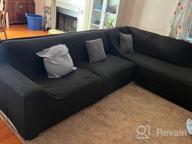img 1 attached to Olive Green NAISI Sectional Couch Cover - 2 Pieces Sofa Slipcover With Pillowcases | 3+3 Seater Furniture Protector. review by Matt Pratt
