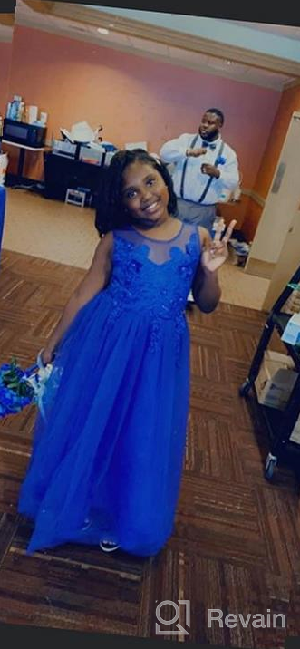 img 1 attached to Little Big Girl Flower Tulle Dress: 👸 Perfect for Princess Pageants, Birthday Parties, Weddings & More! review by Kristin Thomas