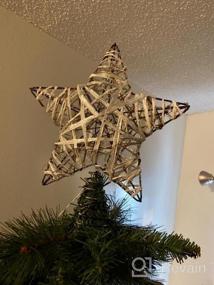 img 6 attached to Серебряный цилиндр для рождественской елки Luxspire с подсветкой, плетеное украшение из ротанга, праздничное сезонное украшение для дома