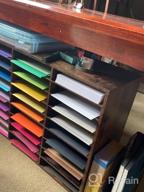 img 1 attached to 27 Slot Wood Adjustable Literature Organizer: Perfect For Home, Office & School Storage! review by Zha Rivera