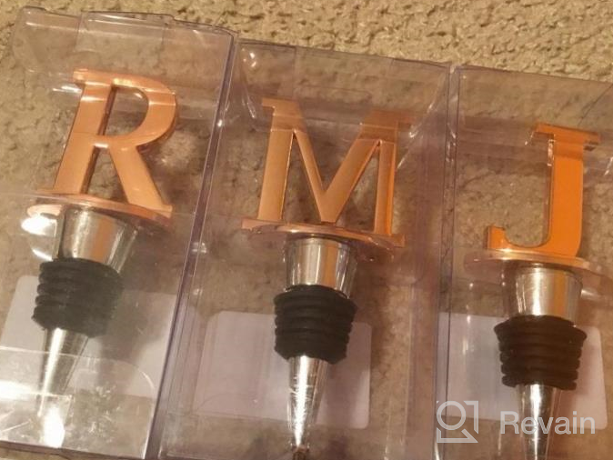 img 1 attached to Personalized Rose Gold Wine And Beverage Bottle Stopper With W-Initial - Ideal Gifts For Valentines Day, Mothers Day, Fathers Day, Thanksgiving Day review by Michael Keegan