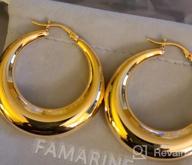 img 1 attached to Minimalist Open Hoop Earrings For Women, Chunky Small Gold Plated Dainty Hoops, Perfect Gift From Famarine review by Kenji Townsend