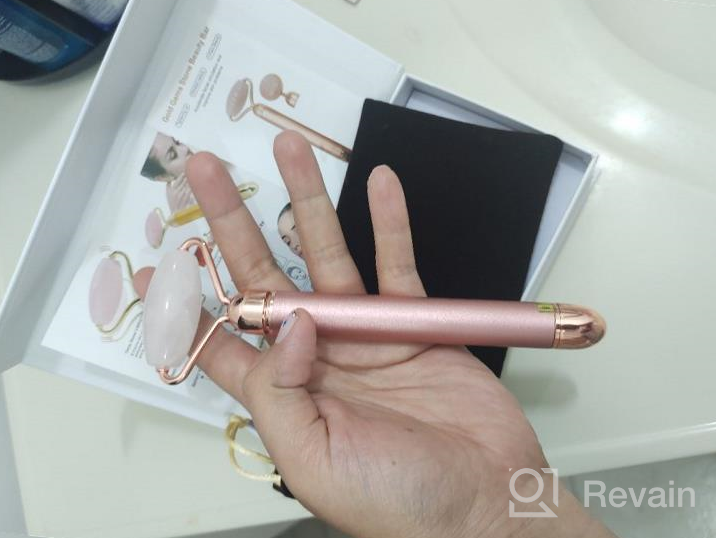 img 1 attached to 2-IN-1 Electric Jade Roller Massager Facial Roller & Face Massager, Rose Quartz review by Blake Pudic