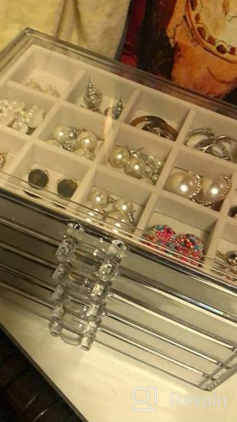 img 1 attached to Women'S Clear Acrylic Jewelry Box With 5 Drawers - Velvet Earring Display Holder For Rings, Bracelets, Necklaces And Earrings - Birthday & Christmas Gift Idea By Misaya review by Jeremy Gorsage