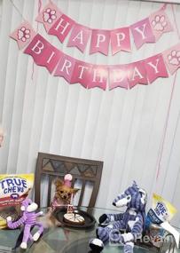 img 8 attached to Сделайте день рождения своей собаки особенным с набором GAGILAND для вечеринки по случаю дня рождения: бандана для собаки, шапка, баннер и многое другое в розовом цвете с воздушным шаром!