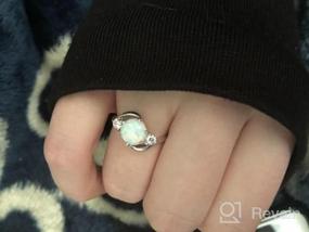 img 7 attached to Потрясающее серебряное кольцо Peora с опалом для женщин - дизайн с 3 камнями, 1,75 карата, круглая форма 8 мм - доступно в размерах от 5 до 9