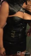 img 1 attached to Women'S Black Leather Cupless Push Up Underwire Corset Bustier Top With Lace-Up Zipper Waist Straps review by Brian West