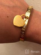 img 1 attached to JINHUI Jewelry Forever Love Gift: 18K Rose Gold/Gold/Silver Bangle Bracelet with Heart Pendant and Engraved Love Letters for Women - Size 6.5'' review by Michael Altayeb