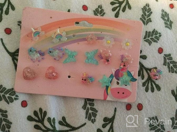 img 1 attached to 🌈 Hypoallergenic Children's Colorful Earrings: Safe and Stylish Jewelry for Girls review by Danielle Mitchell