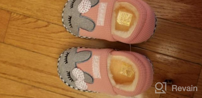 img 1 attached to Warm & Cozy Winter Slippers For Toddlers: JACKSHIBO Dinosaur House Shoes With Fur Lining. review by Doug Mancilla