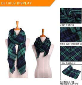 img 2 attached to SUNFURA Blanket Tartan Parent Child Black Women's Accessories at Scarves & Wraps