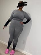 img 1 attached to Women'S 2-Piece High Waist Yoga Leggings & Long Sleeve Crop Top Activewear Set By FeelinGirl. review by Clarence Calcara