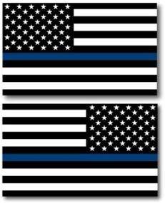 img 1 attached to 🚔 Support Law Enforcement with Magnet Me Up's Thin Blue Line American Flag Magnet Decal - 2 Pack, 3x5 Inches, Heavy Duty Automotive Magnet for Cars, Trucks, and SUVs